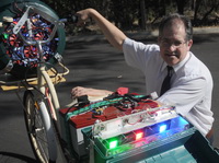 Bike with rear lights open